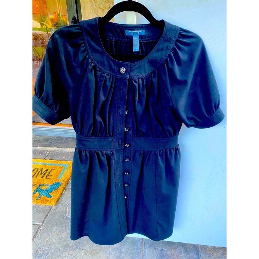 Black Button Down Dress by Banana Republic